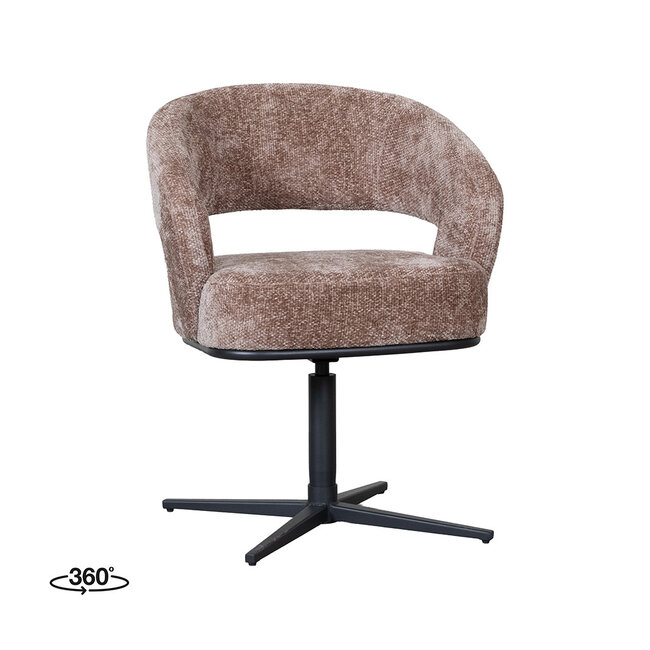 Label51 Eetkamerstoel New York - Taupe - Haga - Zwart Metaal