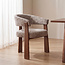 Label51 Eetkamerstoel Nice - Taupe - Cremona - Walnoot Hout