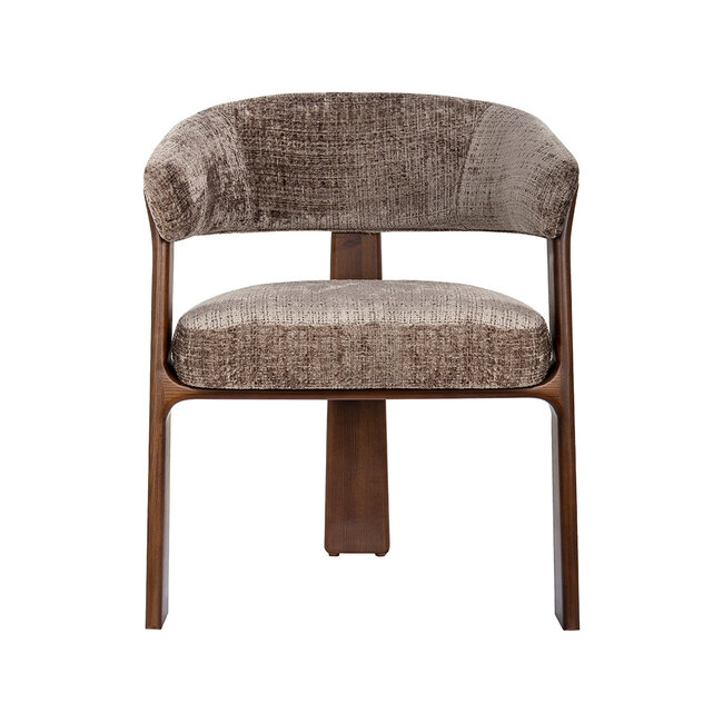 Label51 Eetkamerstoel Nice - Taupe - Cremona - Walnoot Hout