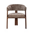 Label51 Eetkamerstoel Nice - Taupe - Cremona - Walnoot Hout