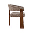 Label51 Eetkamerstoel Nice - Taupe - Cremona - Walnoot Hout