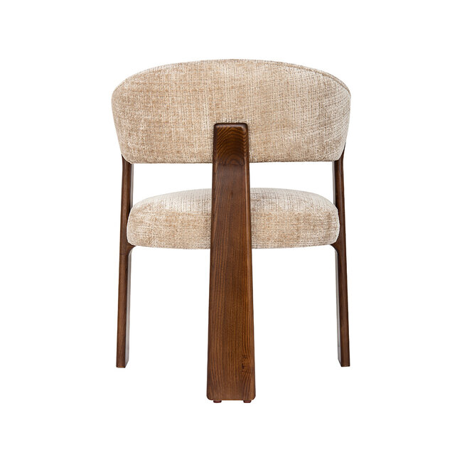 Label51 Eetkamerstoel Nice - Beige - Cremona - Walnoot Hout