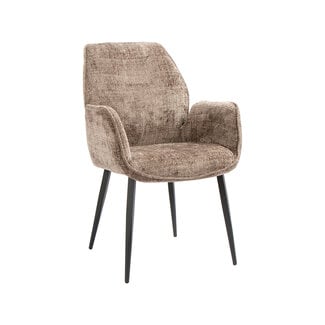 Label51 Eetkamerstoel Mayson - Naturel - Raven - Zwart Metaal