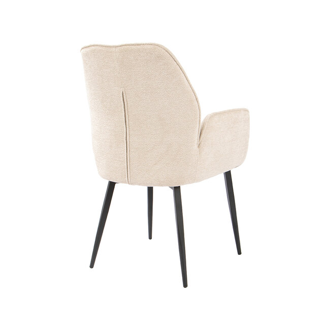 Label51 Eetkamerstoel Mayson - Naturel - Raven - Taupe Metaal