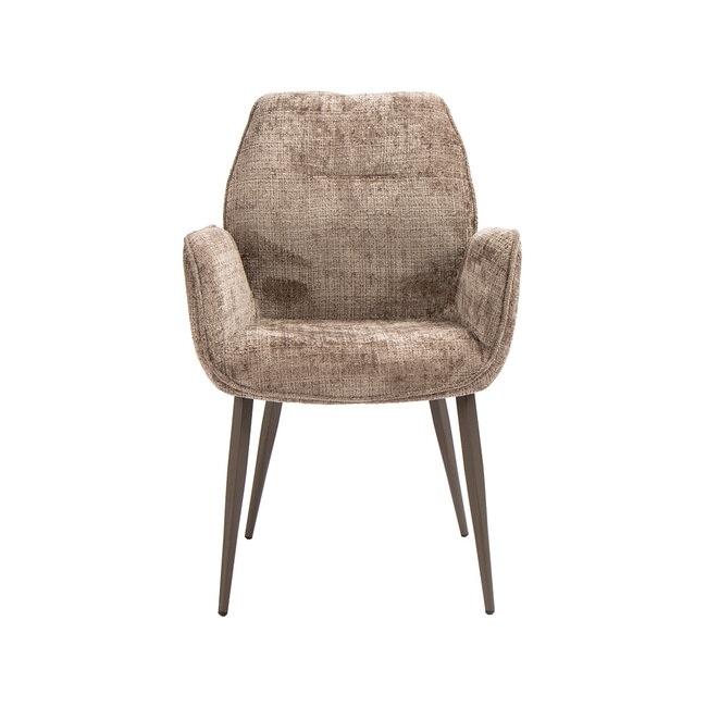 Label51 Eetkamerstoel Mayson - Taupe - Cremona - Zwart Metaal