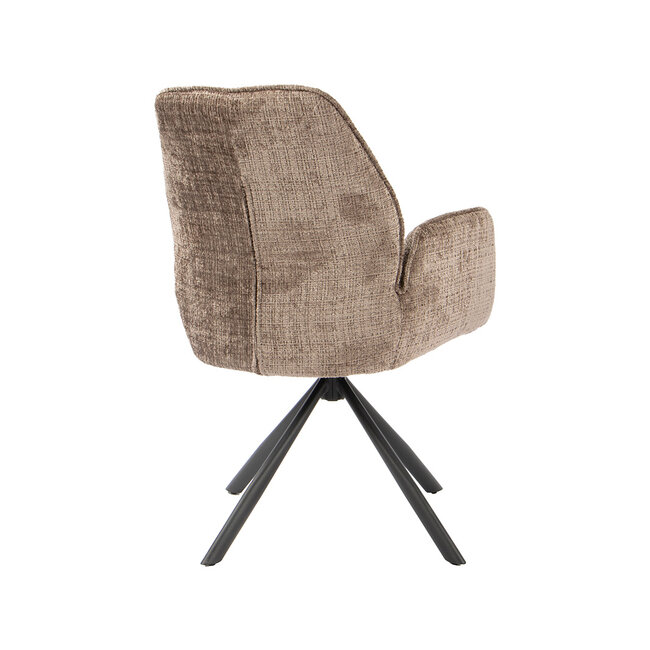 Label51 Eetkamerstoel Jill - Taupe - Cremona - Zwart Metaal
