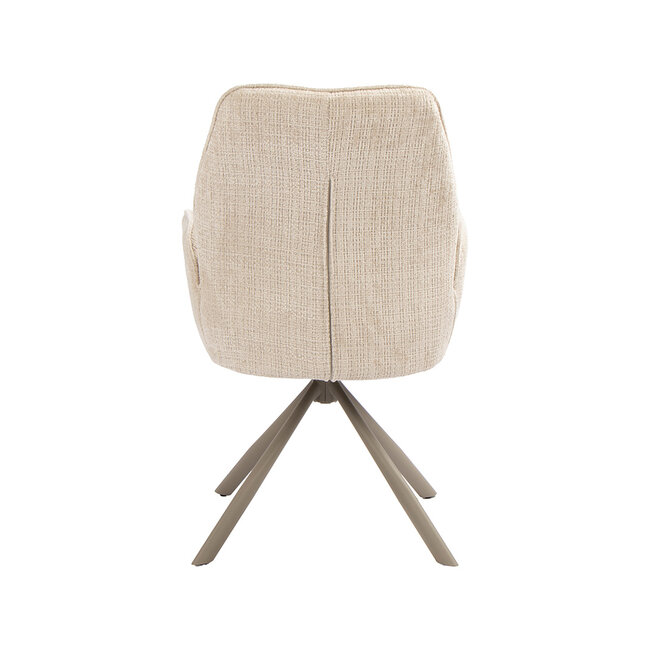 Label51 Eetkamerstoel Jill - Naturel - Cremona - Taupe Metaal
