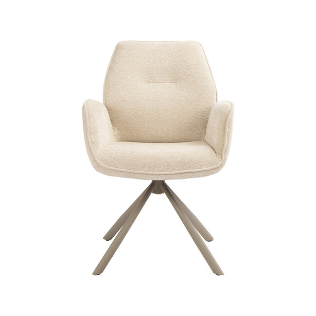Label51 Eetkamerstoel Jill - Naturel - Raven - Taupe Metaal