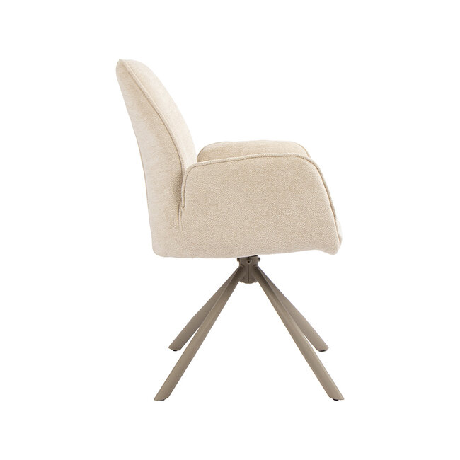 Label51 Eetkamerstoel Jill - Naturel - Raven - Taupe Metaal
