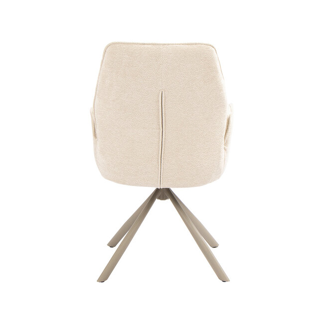 Label51 Eetkamerstoel Jill - Naturel - Raven - Taupe Metaal