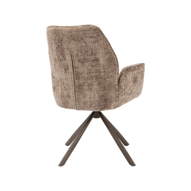 Label51 Eetkamerstoel Jill - Taupe - Cremona - Brons Metaal