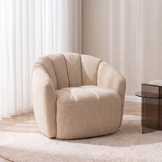 Label51 Fauteuil Marvito - Beige - Rustic Weave - One Size