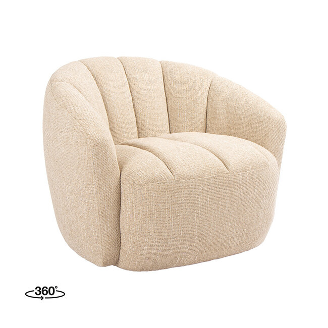 Label51 Fauteuil Marvito - Beige - Rustic Weave - One Size