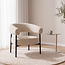Label51 Fauteuil Delfina – Naturel Royal Boucle | Zwart Metaal