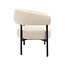 Label51 Fauteuil Delfina – Naturel Royal Boucle | Zwart Metaal