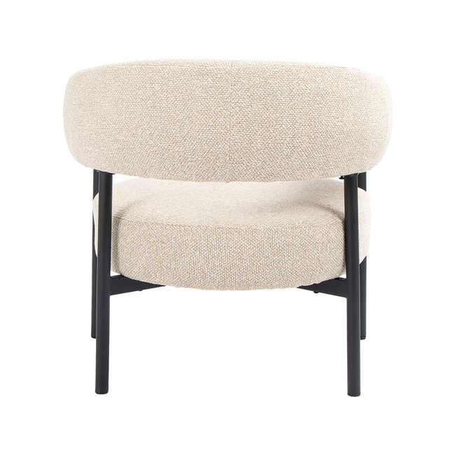 Label51 Fauteuil Delfina – Naturel Royal Boucle | Zwart Metaal