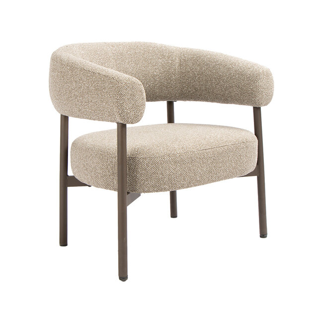Label51 Fauteuil Delfina – Mushroom Royal Bouclé | Brons Metaal