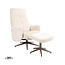 Label51 Draaifauteuil Tumba met Hocker – Naturel Cremona | Brons Metaal