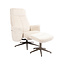 Label51 Draaifauteuil Tumba met Hocker – Naturel Cremona | Brons Metaal