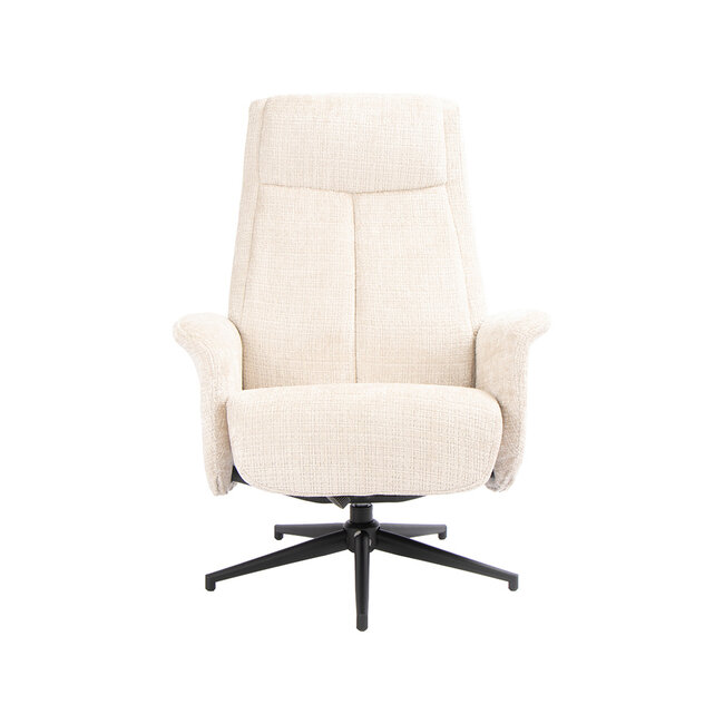 Label51 Draaifauteuil Tumba met Hocker – Naturel Cremona | Zwart Metaal