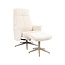 Label51 Draaifauteuil Tumba met Hocker – Naturel Cremona | Taupe Metaal