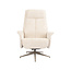 Label51 Draaifauteuil Tumba met Hocker – Naturel Cremona | Taupe Metaal
