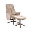 Label51 Draaifauteuil Tumba met Hocker – Taupe Cremona | Brons Metaal