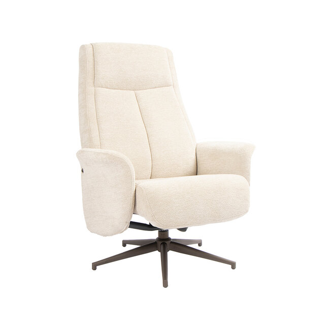 Label51 Draaifauteuil Tumba met Hocker – Naturel Raven | Brons Metaal