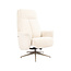 Label51 Draaifauteuil Tumba met Hocker – Naturel Raven | Taupe Metaal
