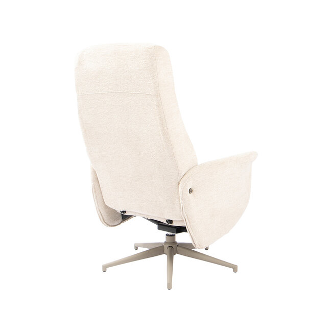 Label51 Draaifauteuil Tumba met Hocker – Naturel Raven | Taupe Metaal