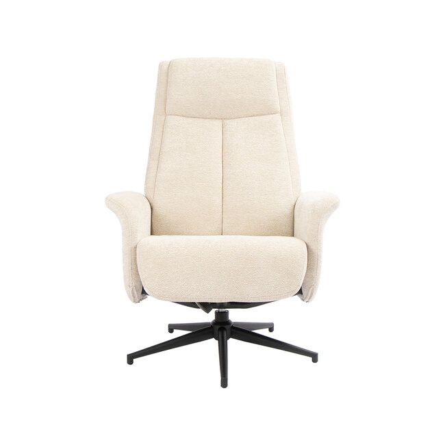 Label51 Draaifauteuil Tumba met Hocker – Naturel Raven | Zwart Metaal