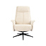 Label51 Draaifauteuil Tumba met Hocker – Naturel Raven | Zwart Metaal