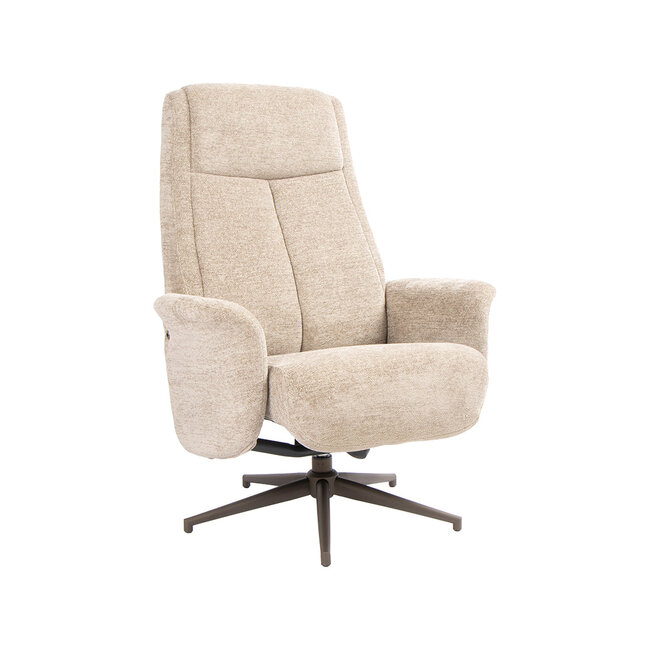 Label51 Draaifauteuil Tumba met Hocker – Taupe Raven | Brons Metaal