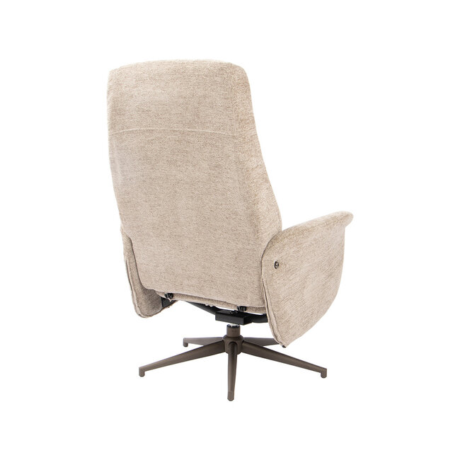 Label51 Draaifauteuil Tumba met Hocker – Taupe Raven | Brons Metaal