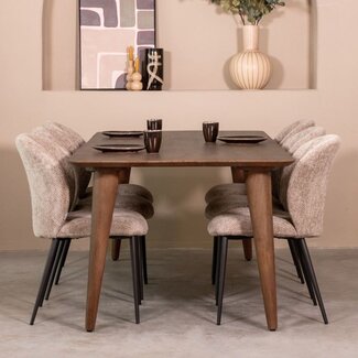Label51 Eetkamertafel Fly - Espresso - Mangohout - 160x90 cm