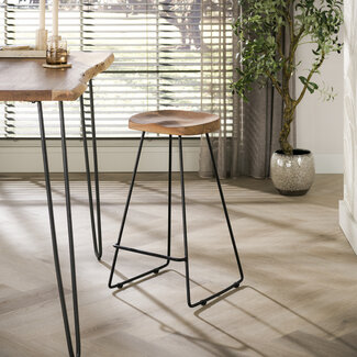 WoonStijl Barstoel houten zitting acacia