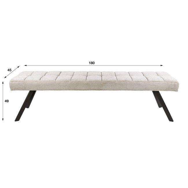 WoonStijl Bank Raster 180 cm Hoven zand-bruin