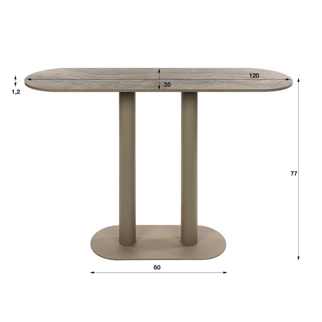 WoonStijl Haltafel Selvo 3D travertin zand