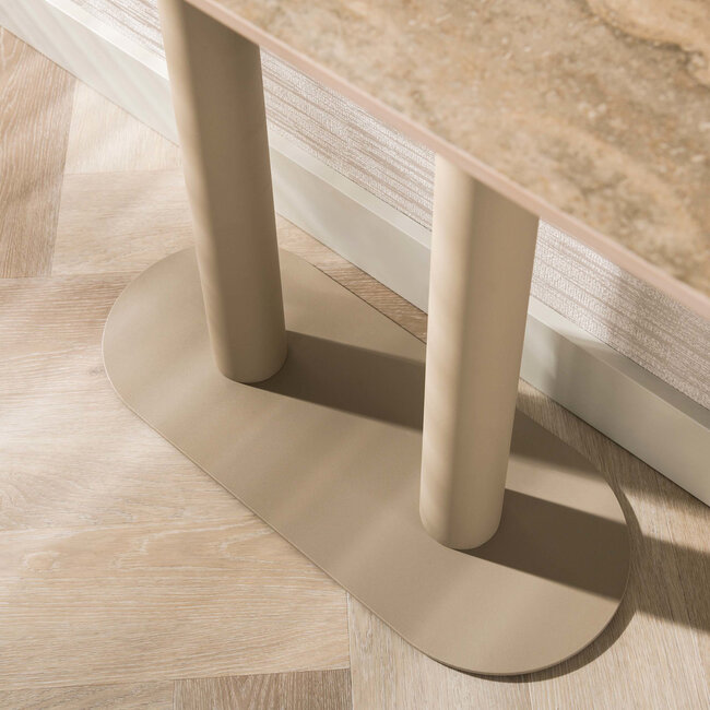 WoonStijl Haltafel Selvo 3D travertin zand