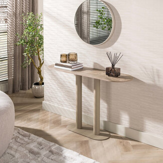WoonStijl Haltafel Selvo 3D travertin zand