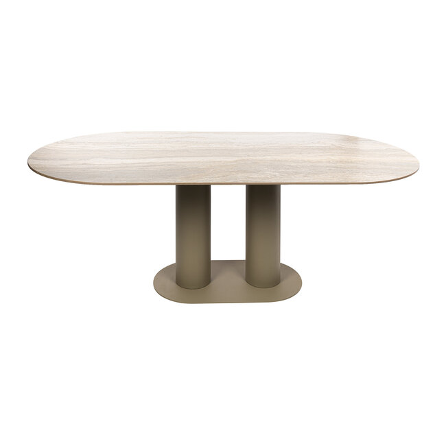 WoonStijl Eettafel Selvo 215cm - 3D travertin zand