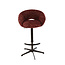 WoonStijl Barstoel Cupa Delviro bordeaux rood - Frame bruin in hoogte verstelbaar