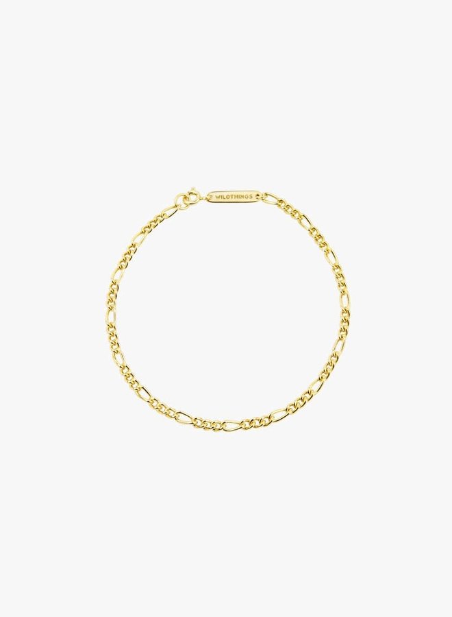 WILDTHINGS - Figaro Bracelet - Gold Plated