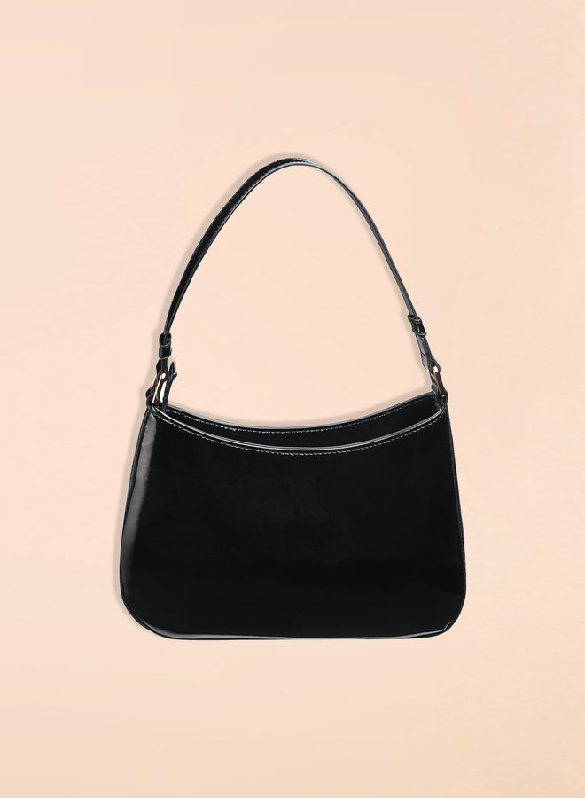 Handbag with Lacquer Look - Black