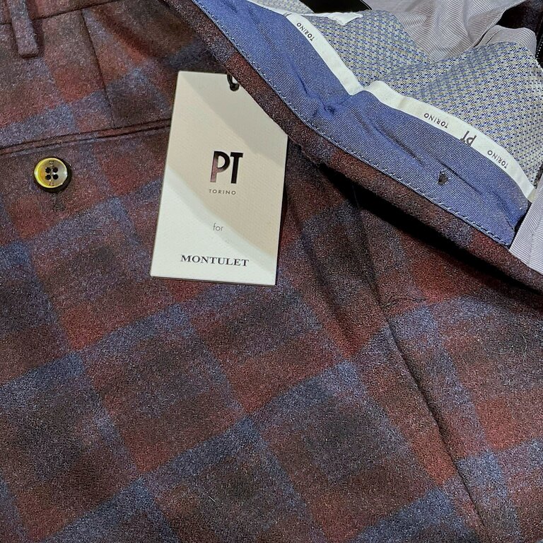 Pt01 PT01 Pantalon Superslim DF01Z00CL1 RE83 Checked Red/Blue