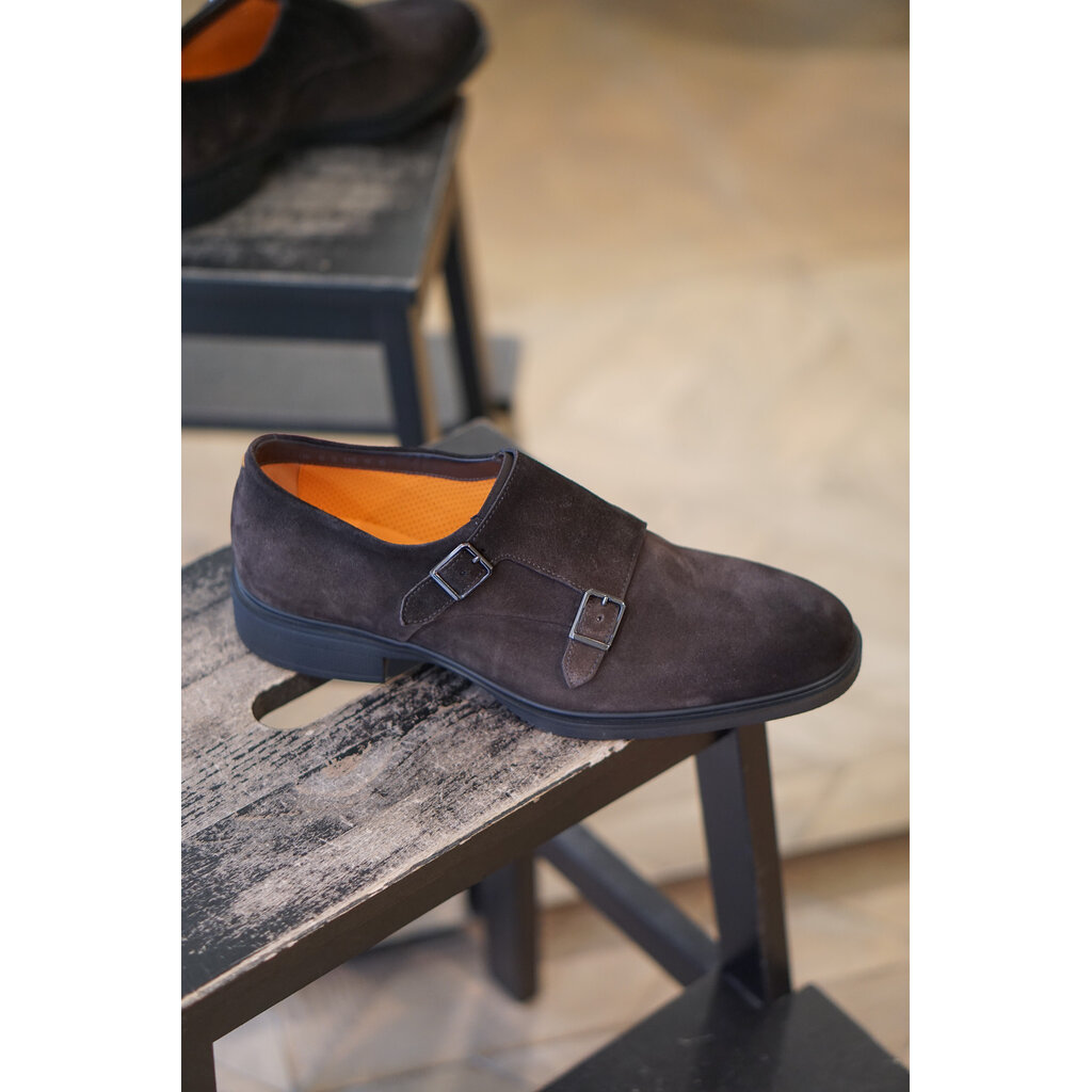 Santoni SANTONI Suede Loafers with strap