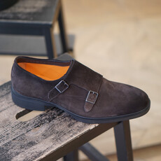 Santoni SANTONI Suede Loafers with strap