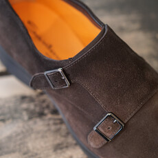 Santoni SANTONI Suede Loafers with strap