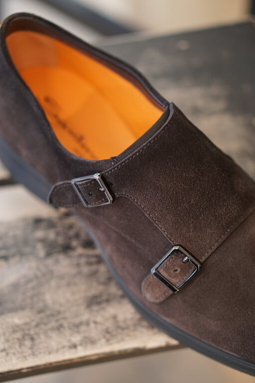 Santoni SANTONI Suede Loafers with strap