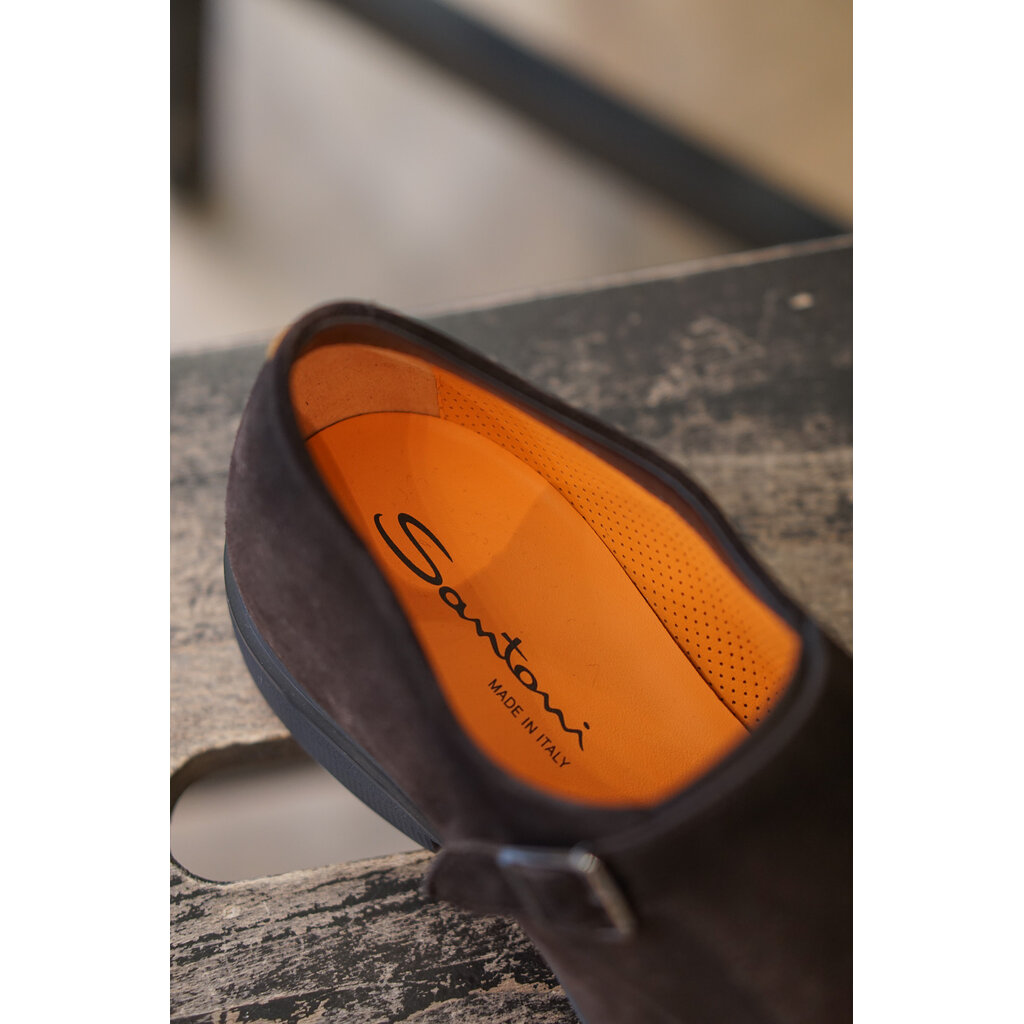 Santoni SANTONI Suede Loafers with strap